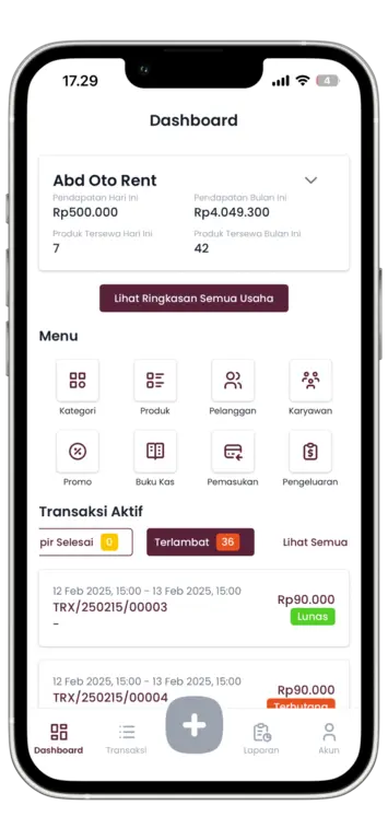 Dashboard RentTap